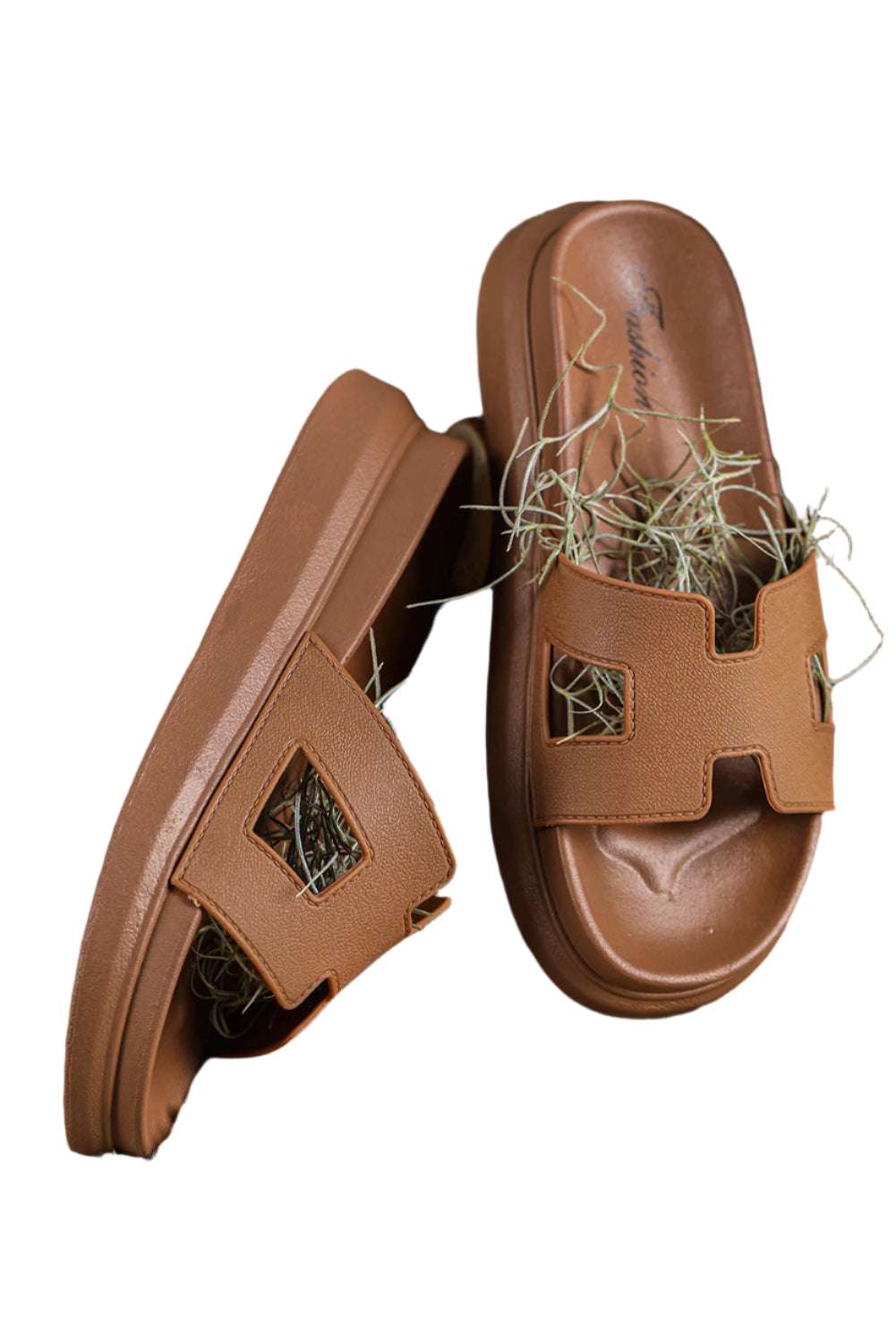 LuckeLadybug LLC brown womens fashion platform sandals with open toe and cutout design