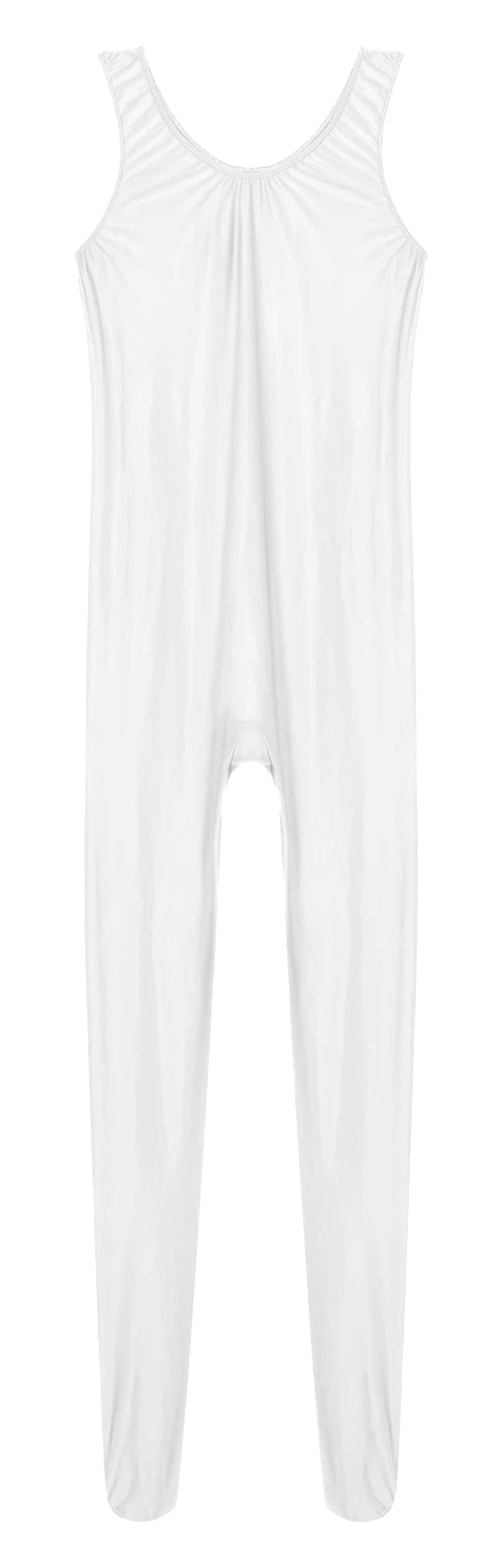 LuckeLadybug womens full body bodysuit in white with a comfortable fit for layering and everyday wear