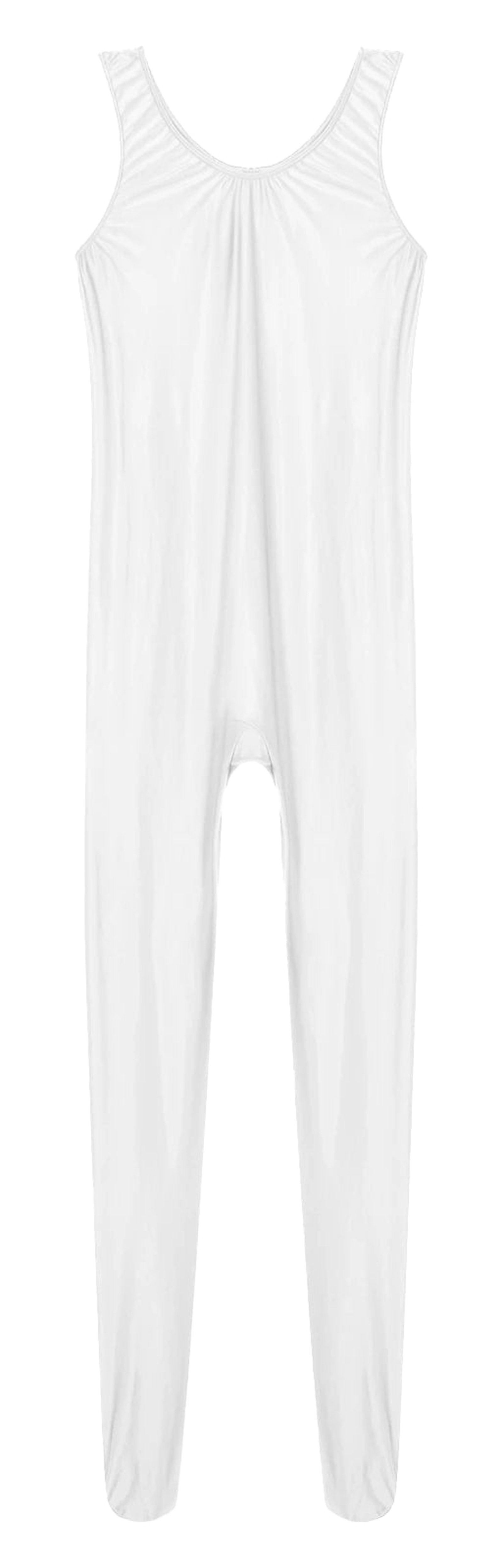 LuckeLadybug womens full body bodysuit in white with a comfortable fit for layering and everyday wear