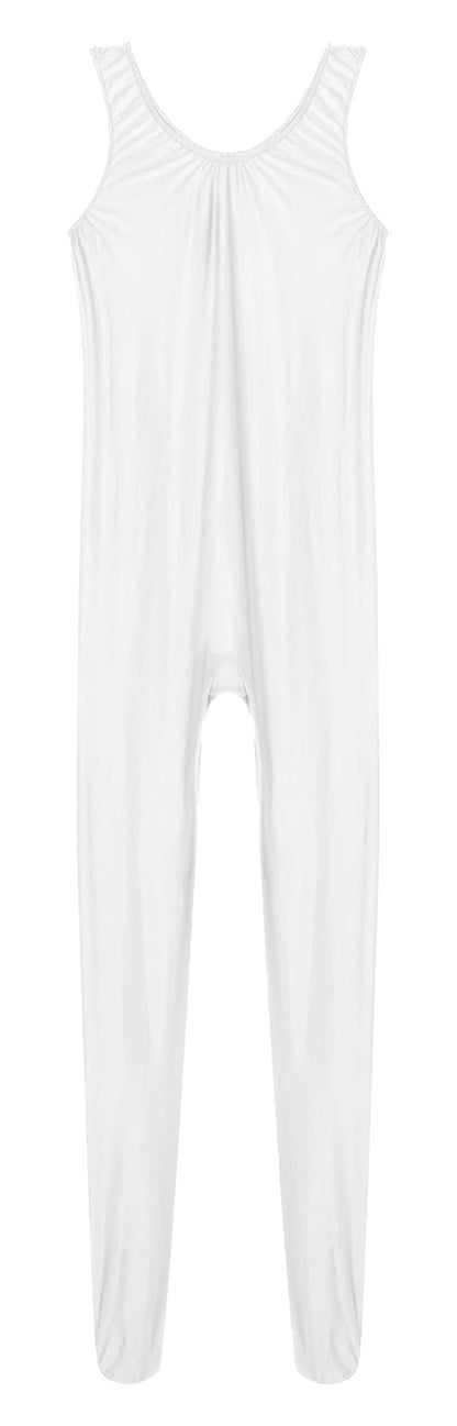 LuckeLadybug womens full body bodysuit in white with a comfortable fit for layering and everyday wear