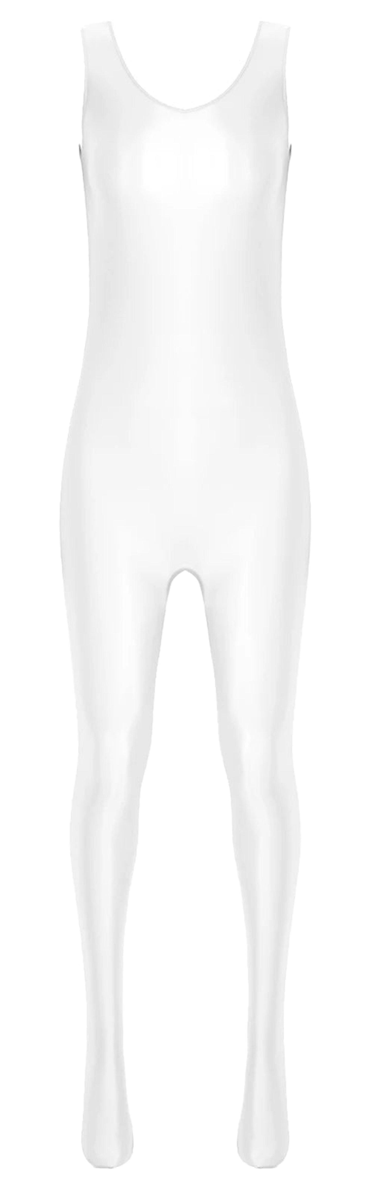 LuckeLadybug women's full body bodysuit in white featuring a sleek and form-fitting design