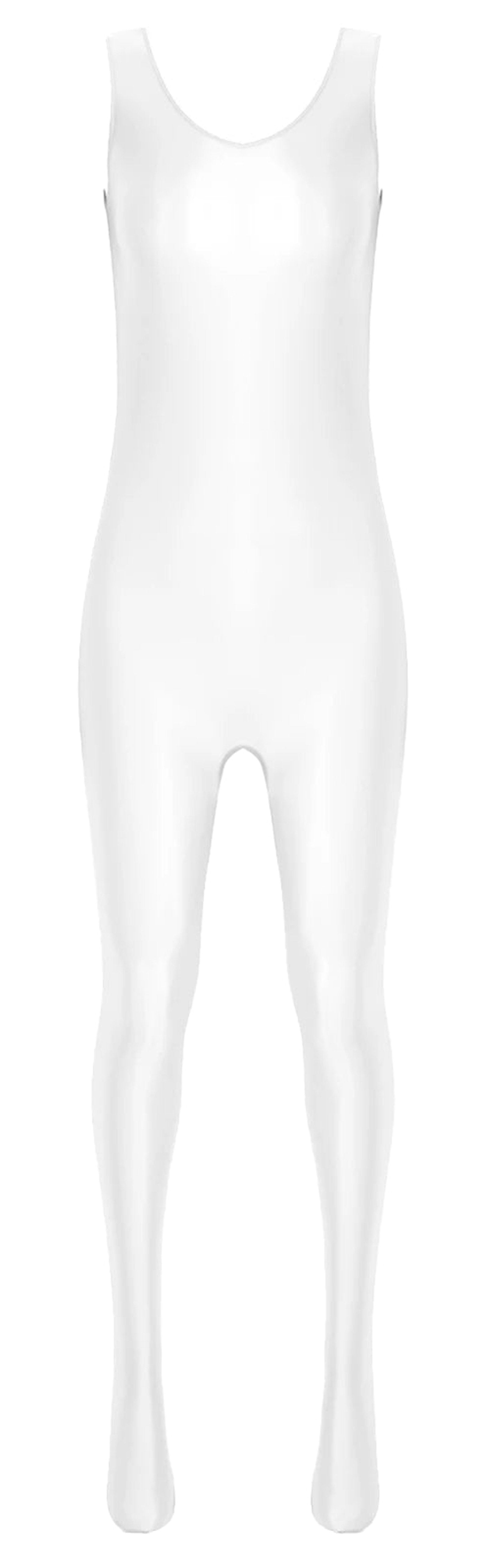 LuckeLadybug women's full body bodysuit in white featuring a sleek and form-fitting design