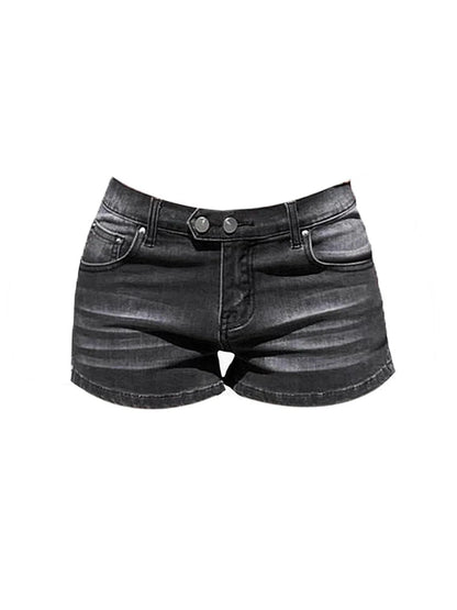 Womens Grey Denim Mini Shorts