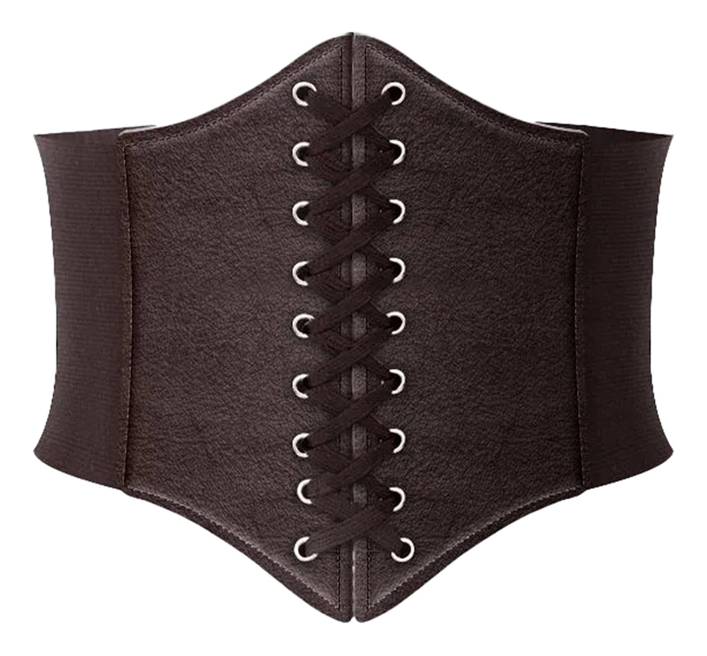 LuckeLadybug women's leather corset belt with lace-up design for a stylish look