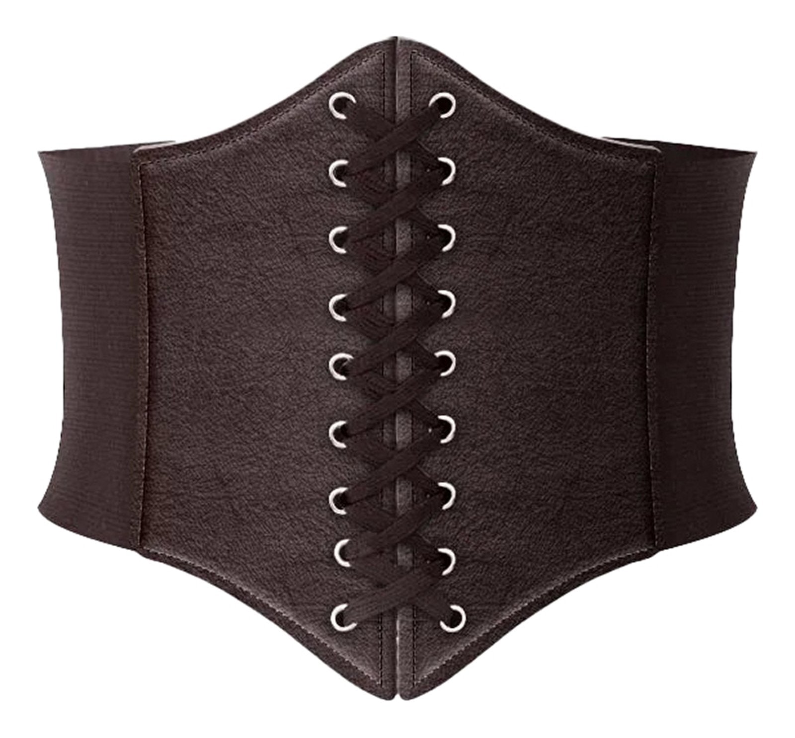 LuckeLadybug women's leather corset belt with lace-up design for a stylish look