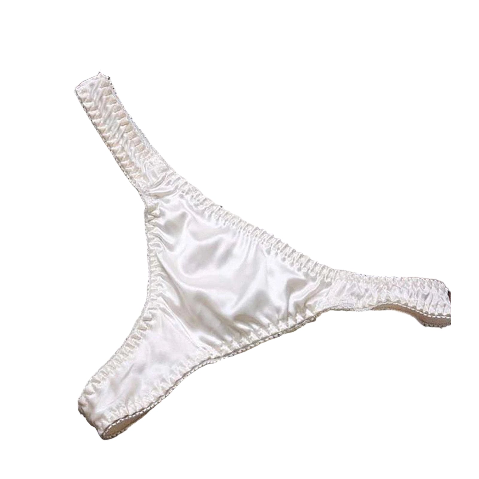 LuckeLadybug women's low waisted thongs in white, featuring soft fabric and minimal coverage design