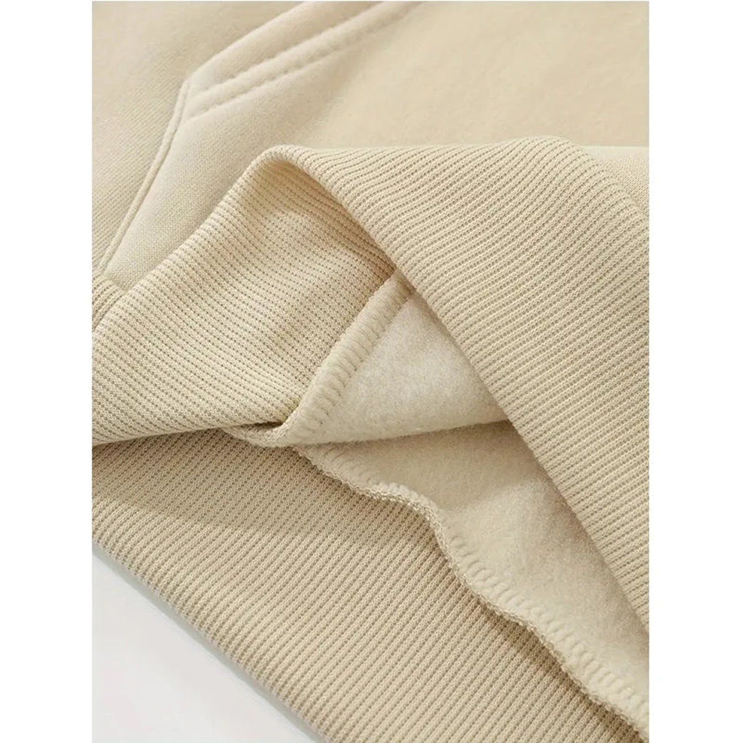 Close-up of women's mushroom print hoodie with soft fabric and cozy ribbed cuffs