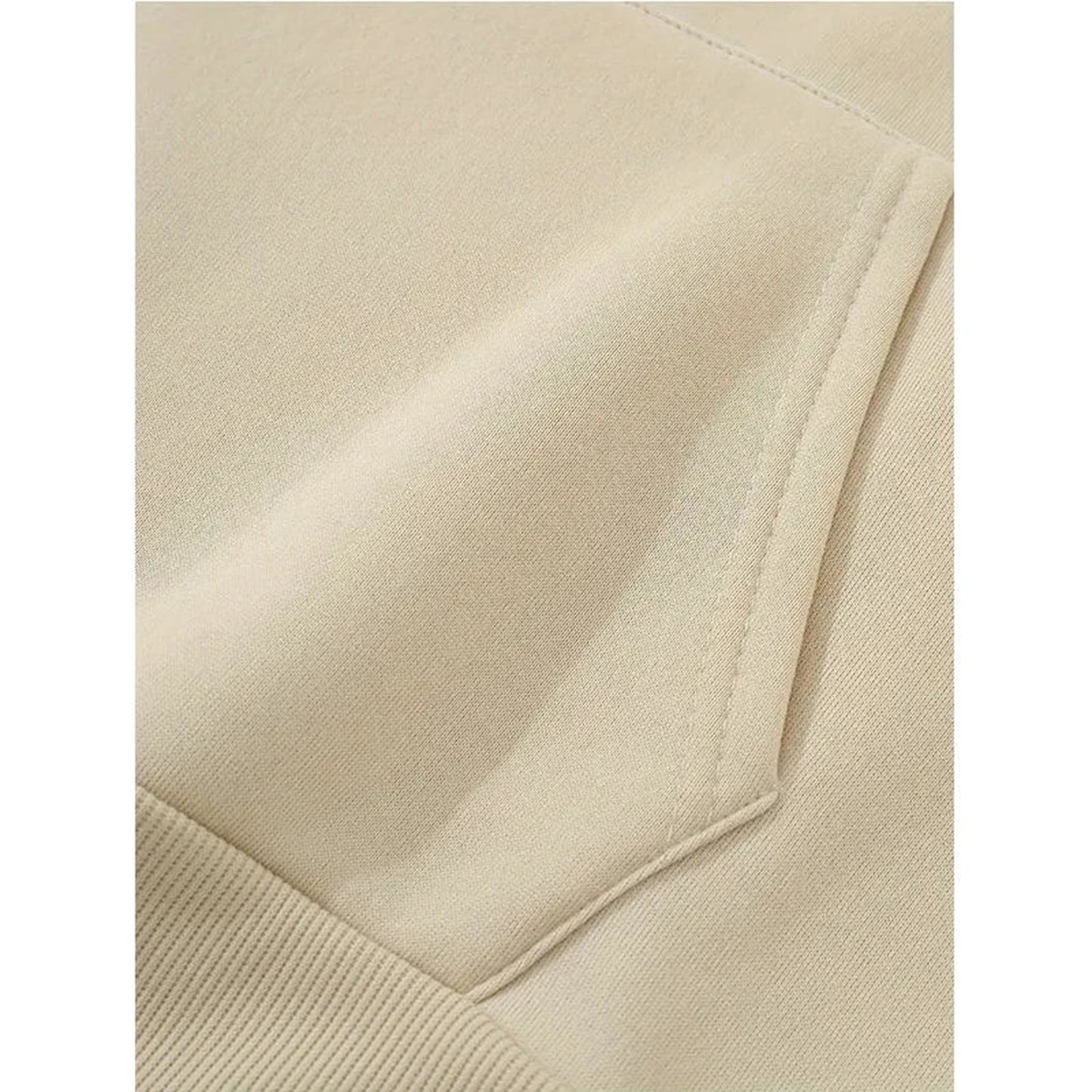 Close-up of LuckeLadybug women's mushroom print hoodie showing soft fabric and pocket detail