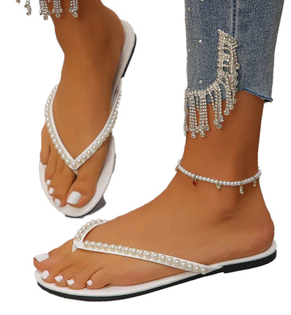 Women's pearl beach flip flops with stylish design and comfortable fit for summer outings