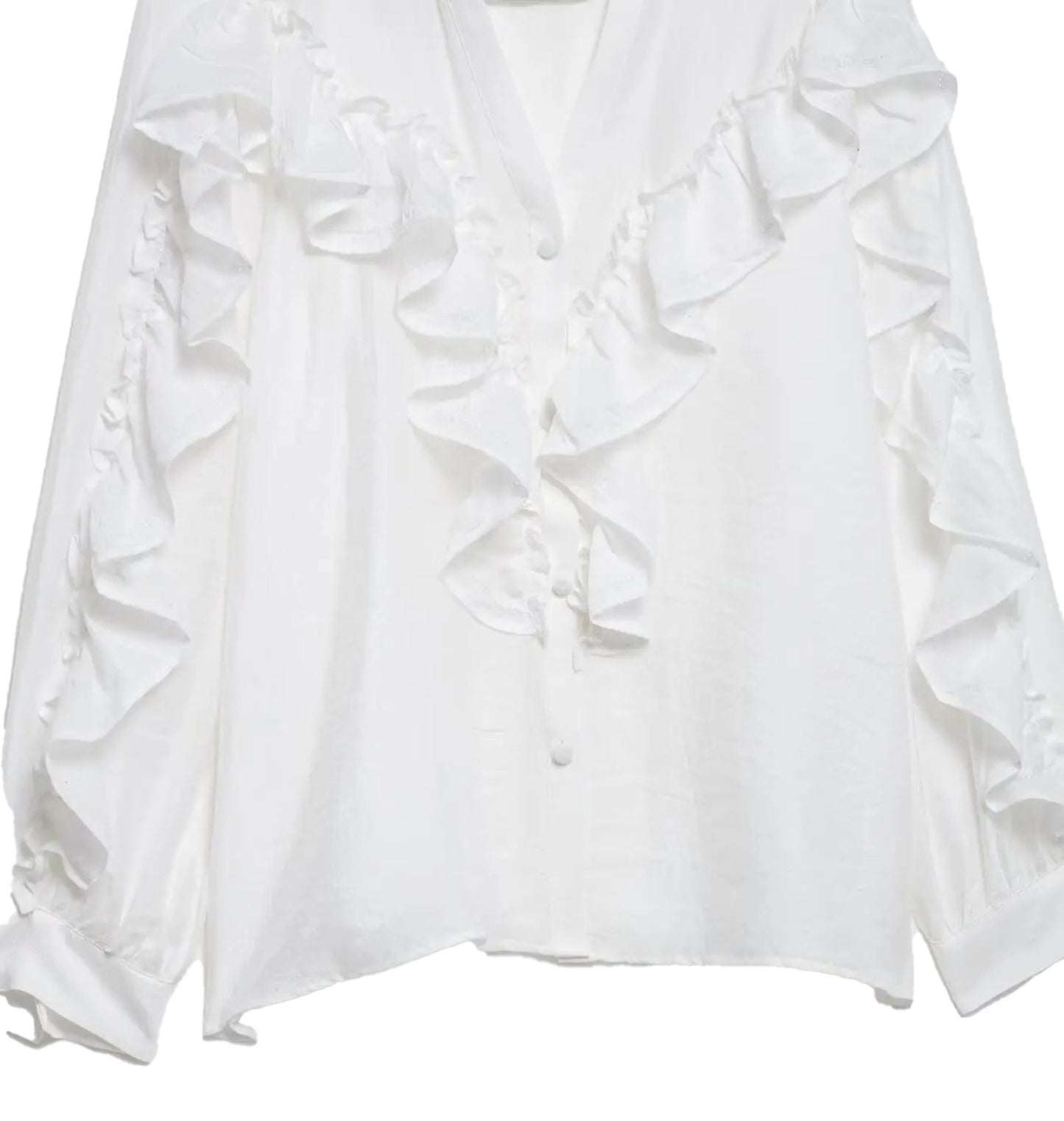 Womens Ruffle Blouse Long Sleeve