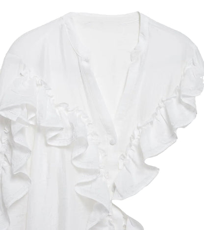Womens Ruffle Blouse Long Sleeve