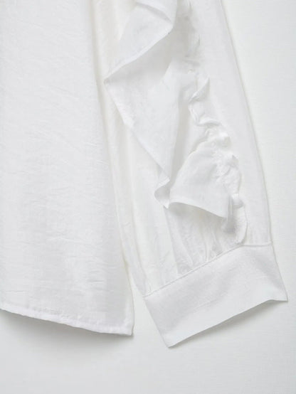 Womens Ruffle Blouse Long Sleeve