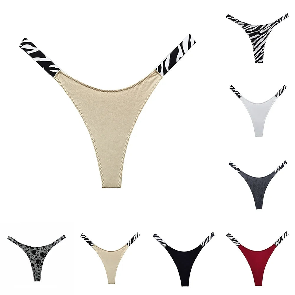 LuckeLadybug women's sexy high cut thong in various colors and patterns with stylish elastic sides