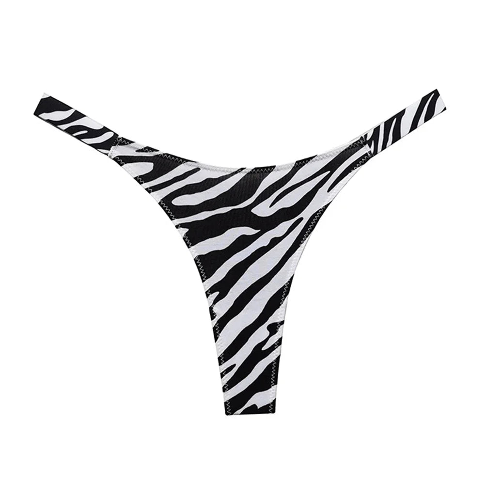 LuckeLadybug women's sexy high cut thong in zebra print for a stylish and flattering fit