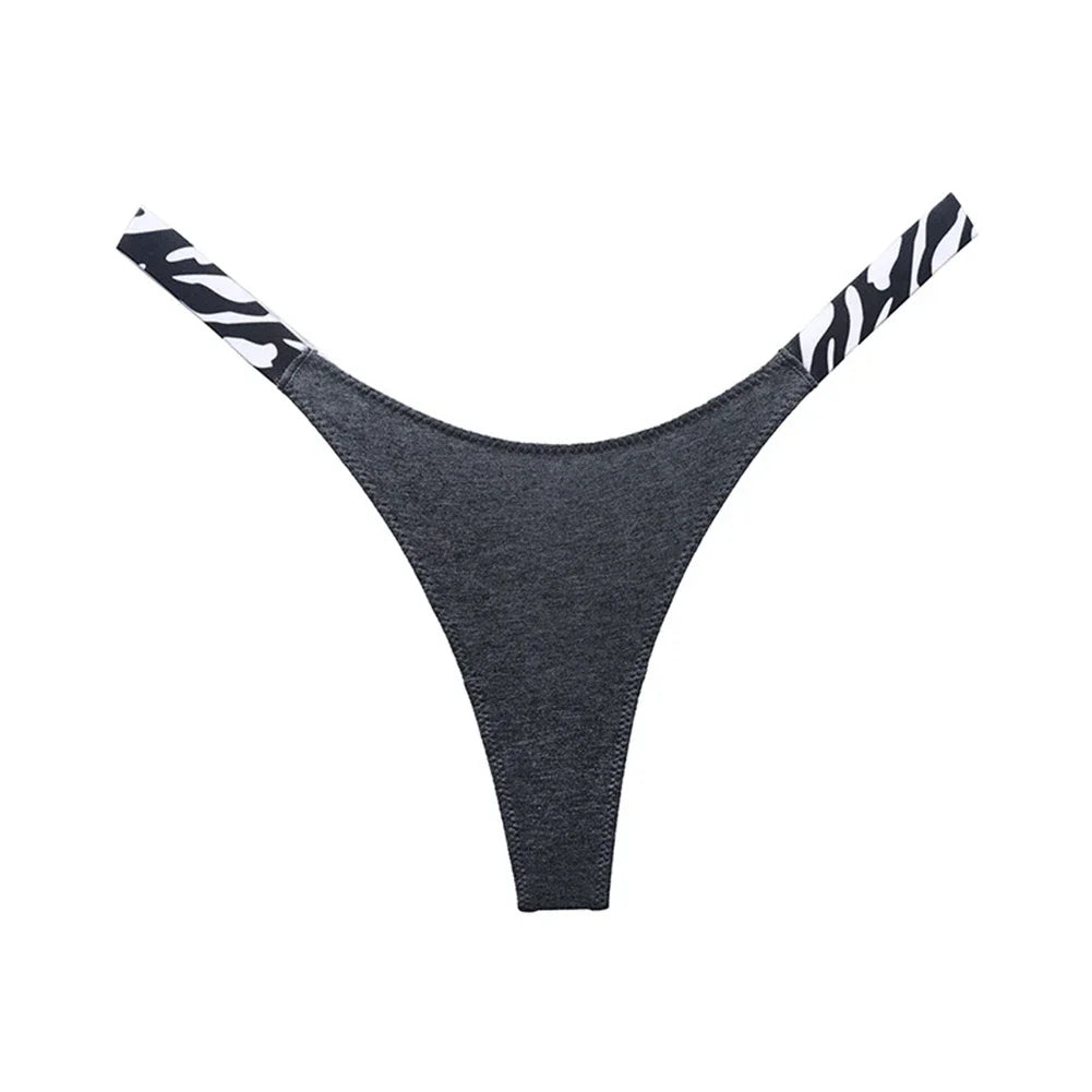 LuckeLadybug women's sexy high cut thong with stylish zebra print sides for a chic look