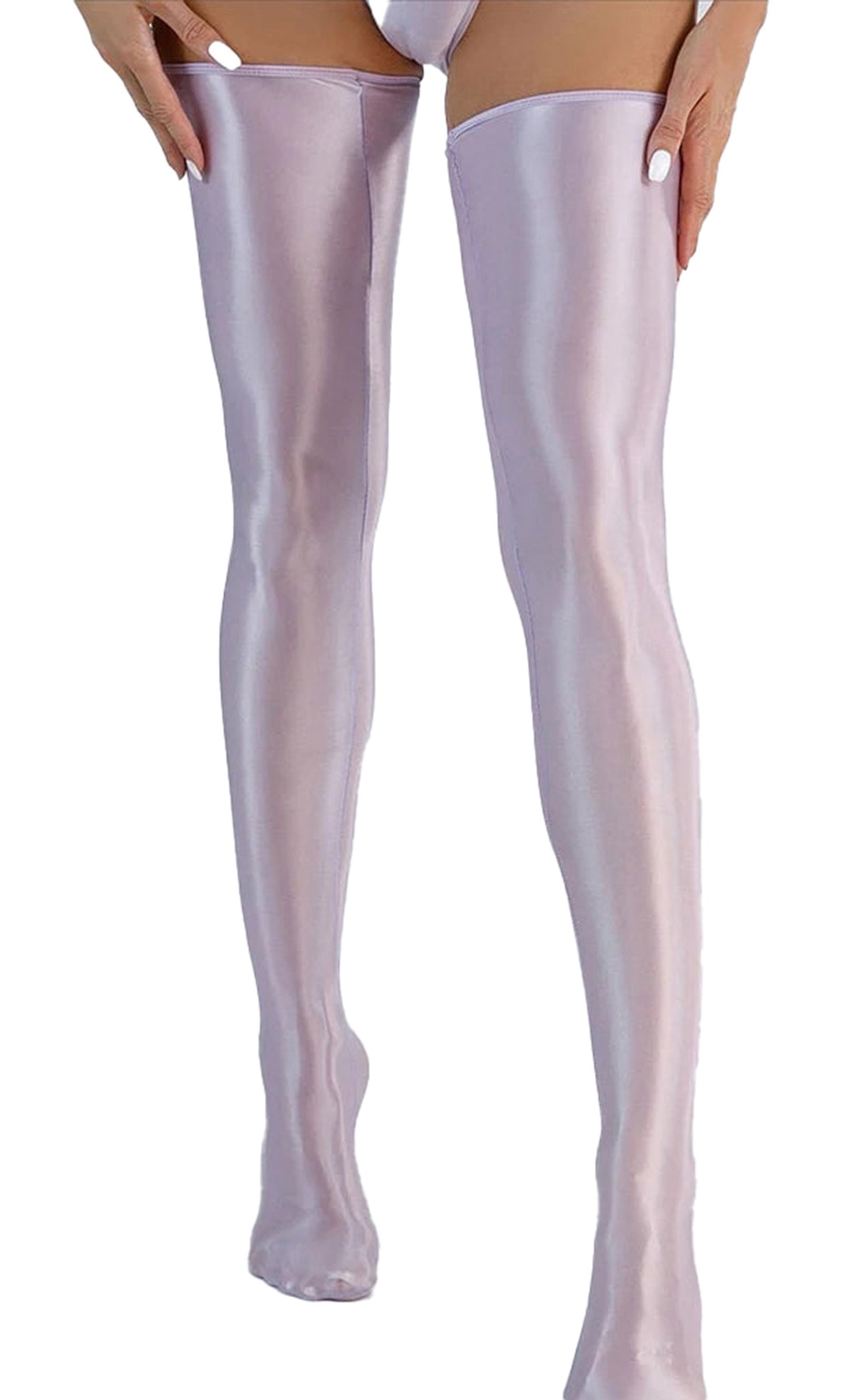LuckeLadybug women's sheer knee high stockings in light purple for a stylish look