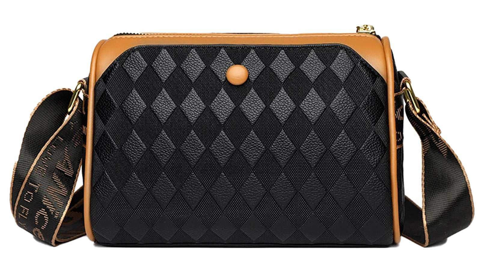 LuckeLadybug women's shoulder bag small satchel with diamond pattern and adjustable strap