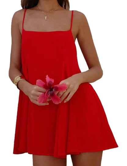 Red LuckeLadybug women's sleeveless nightgown with a flowy design perfect for warm nights
