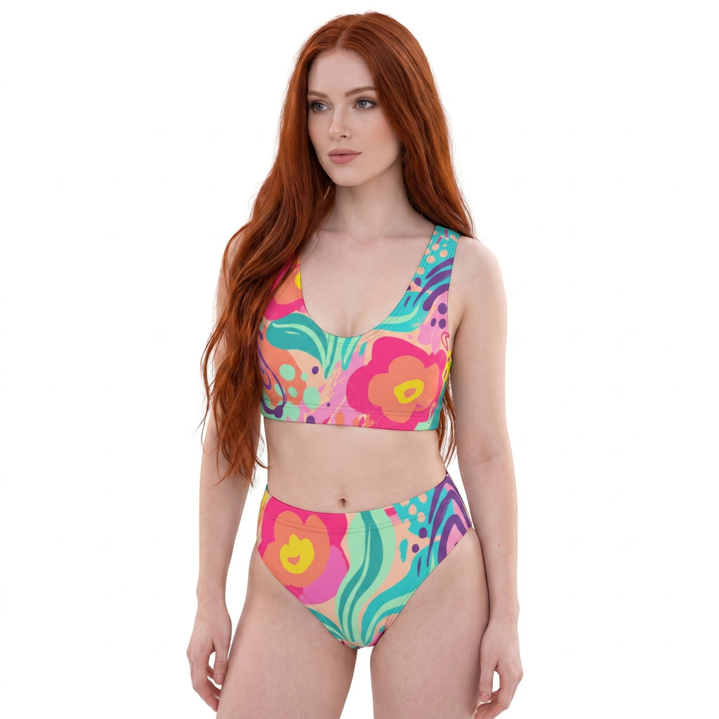 LuckeLadybug Women's Swimwear One Piece with Colorful Floral Print and Stylish Design