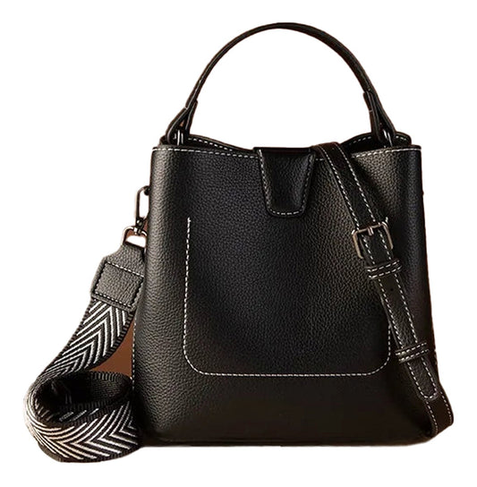 LuckeLadybug women's water bucket handbag in black with adjustable strap and stylish design