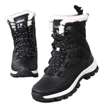 LuckeLadybug women's waterproof snow boots with faux fur lining and durable sole for winter wear