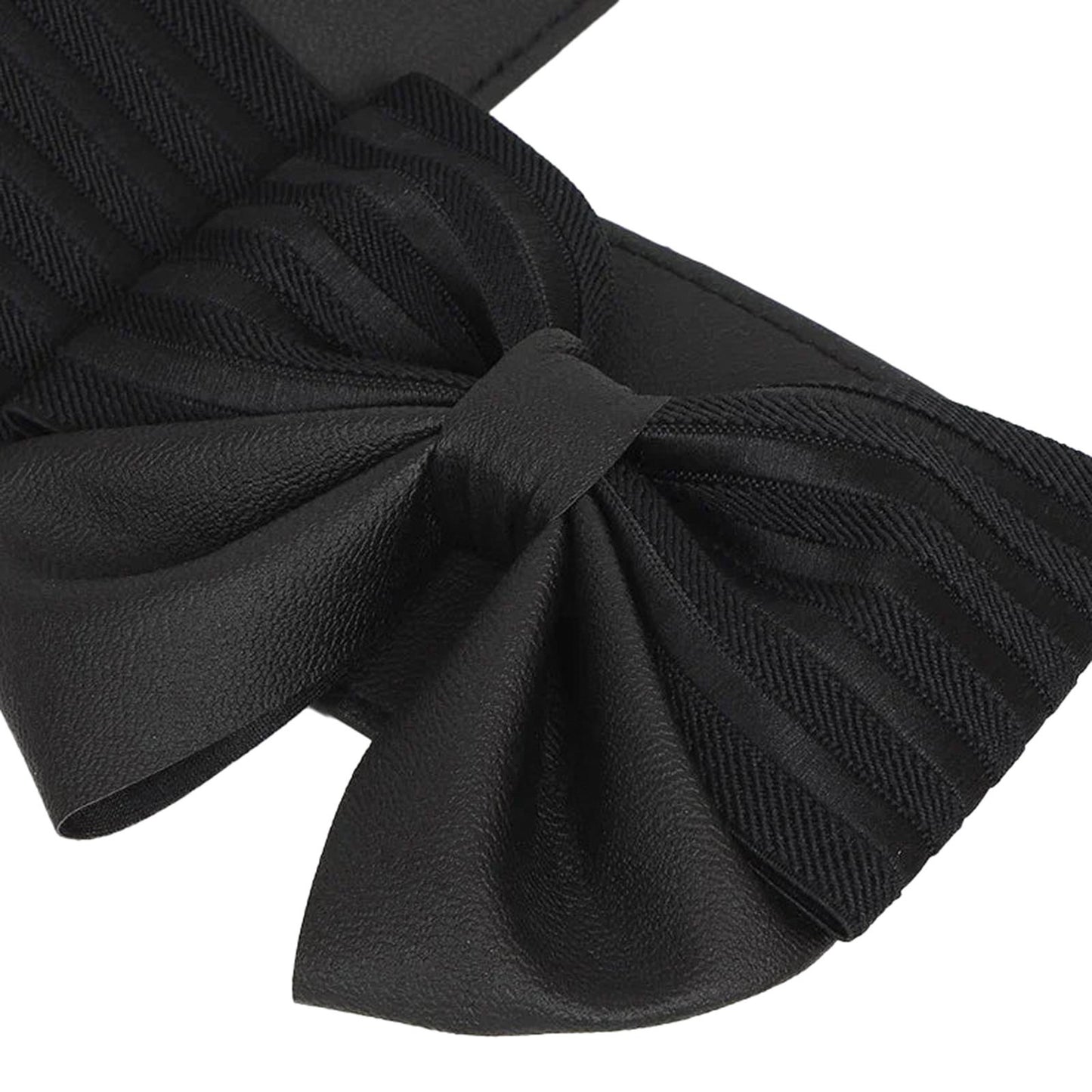 Women's wide bow belt with a stylish black design, perfect for enhancing outfits and adding elegance