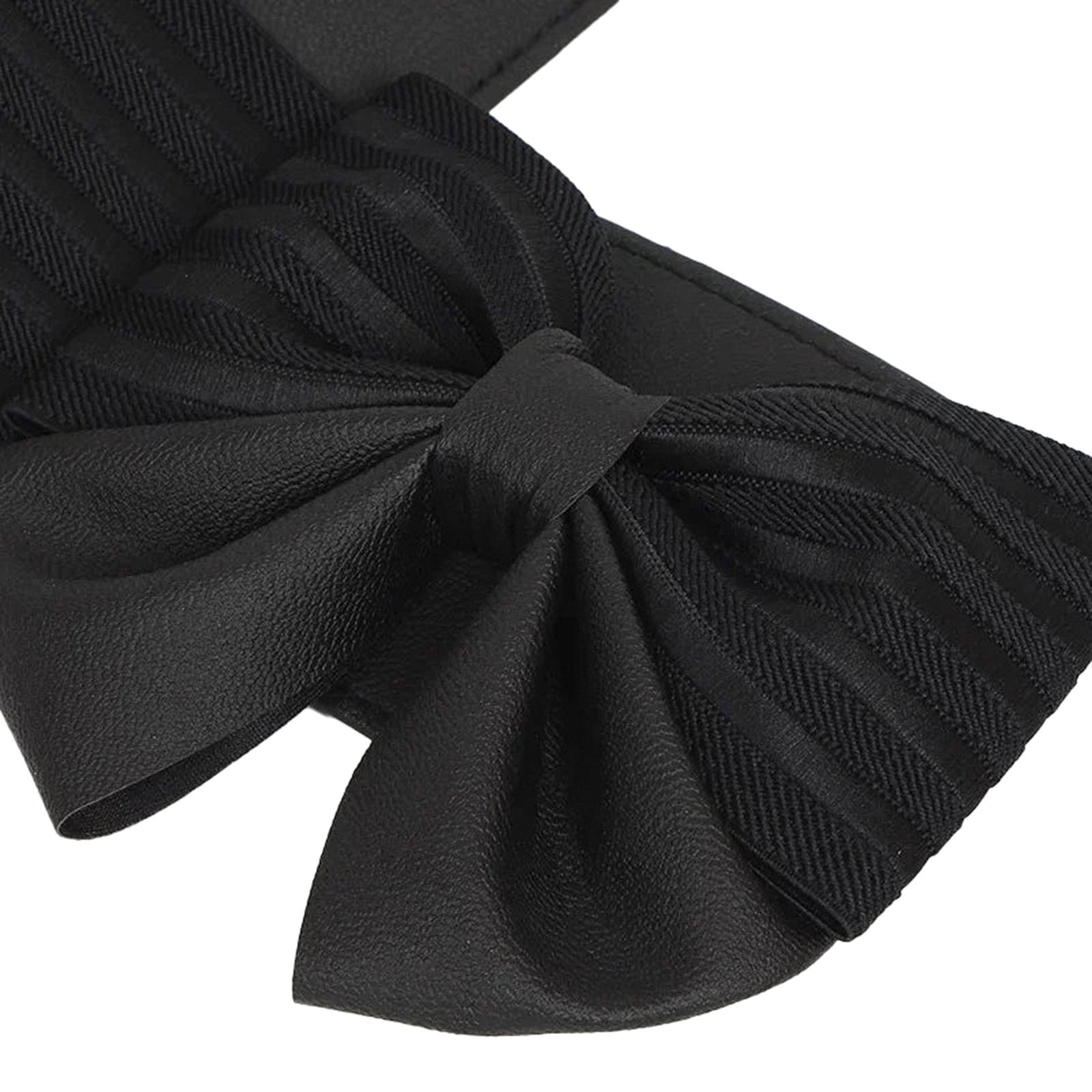 Women's wide bow belt with a stylish black design, perfect for enhancing outfits and adding elegance