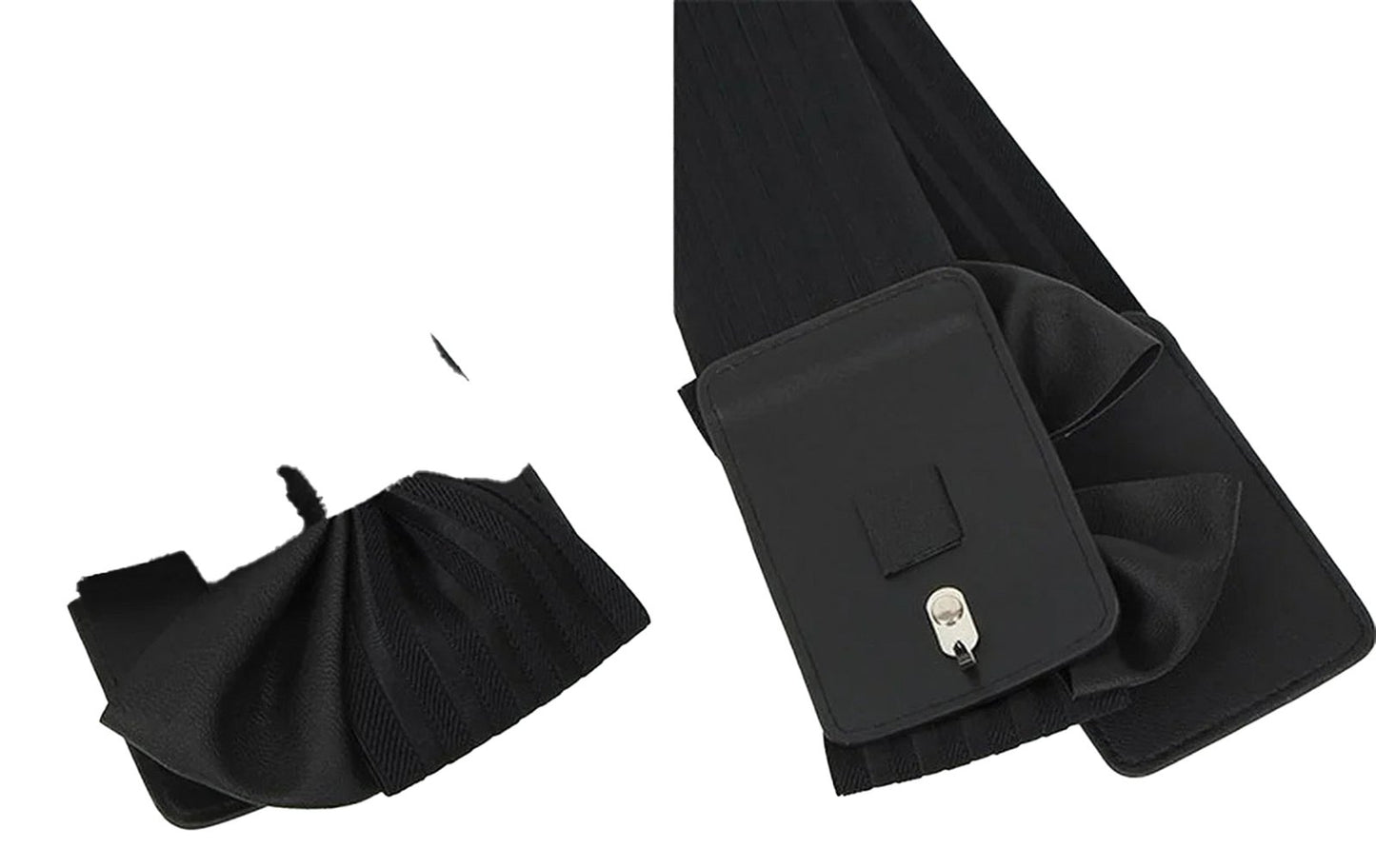 LuckeLadybug women's wide bow belt in black with adjustable fit and stylish design