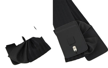 LuckeLadybug women's wide bow belt in black with adjustable fit and stylish design