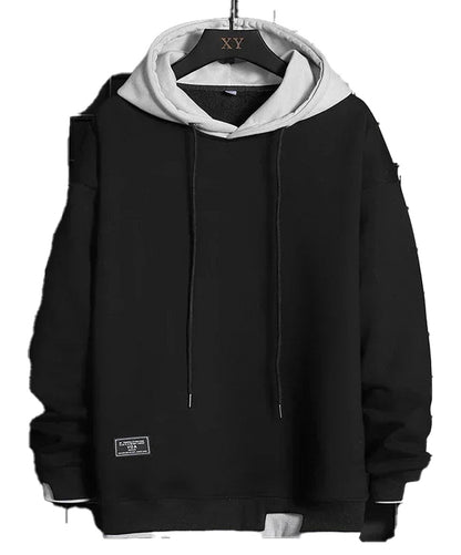 LuckeLadybug men's Korean streetwear hoodie with layered design and relaxed fit