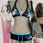 Y2K Bikini with Floral Design