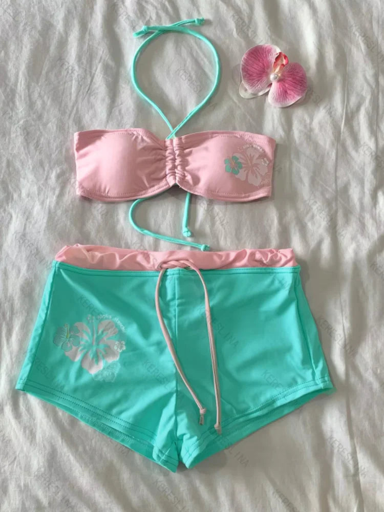 Y2K Fashion Floral Bikini Set for Summer