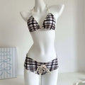 Y2K Fashion Plaid Bikini Set
