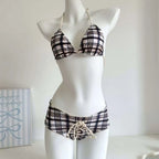 Y2K Fashion Plaid Bikini Set