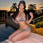 Y2K Fashion Plaid Bikini Set