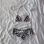Y2K Fashion Plaid Bikini Set