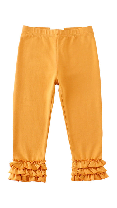 Adorable Yellow Ruffle Girl Pants: Must-Have Fashion For Your Little Trendsetter! - LuckeLadybug LLC