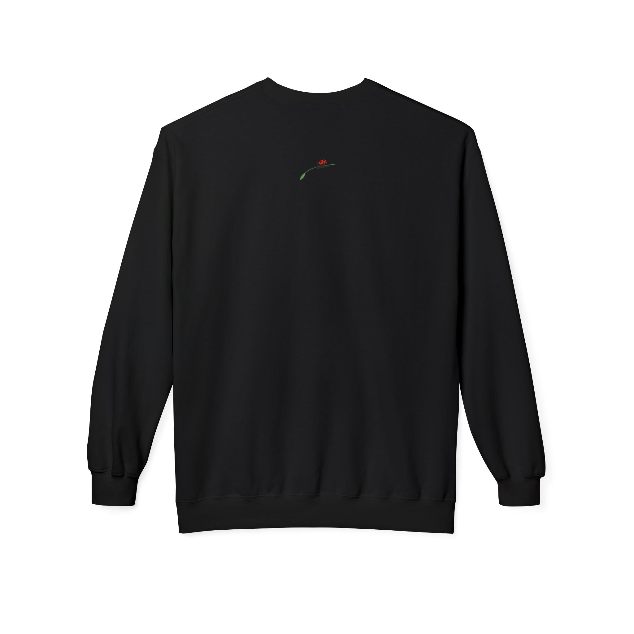 Black Yorkie dog mom sweatshirt by LuckeLadybug with small red rose embroidery on back