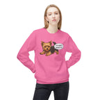 Pink Yorkie dog mom sweatshirt with cute Yorkie graphic and I’m mom’s favorite text